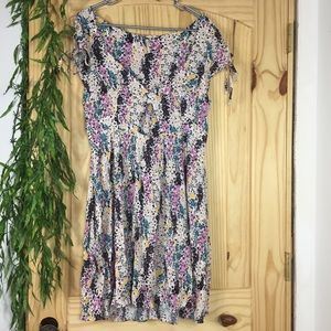 Free People Floral Front Cutout Dress